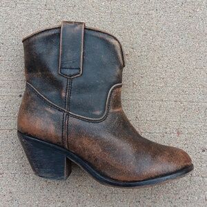 Corral Brown Leather Ankle Boots
